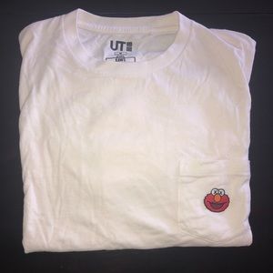 Kaws x Sesame Street White Elmo Pocket Tee